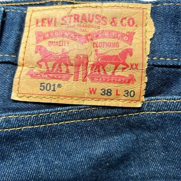 Mens Levi's 501 Blue Jeans - Picture 6 of 6